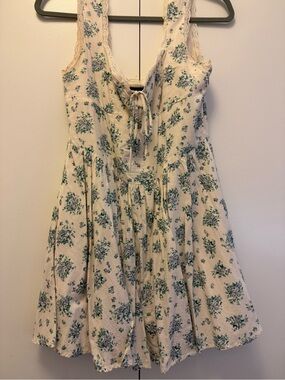 Cotton Candy Cream Sundress with Floral Print